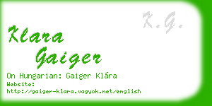 klara gaiger business card
